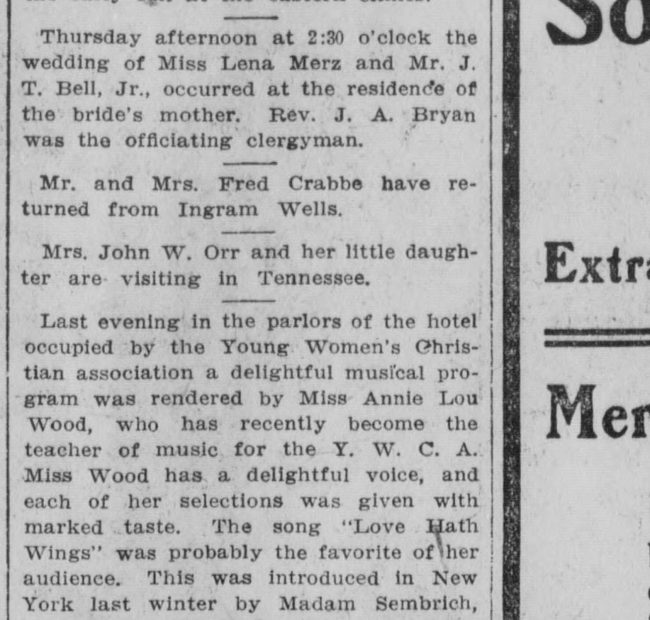 Lena Merz-J.T. Bell/, Jr